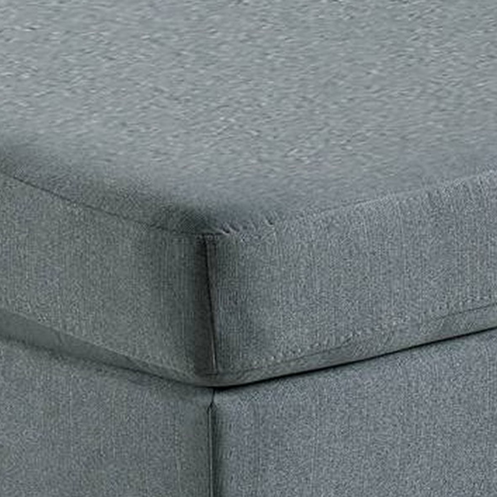 32 Inch Modern Square Ottoman With Plush Foam Seating Gray Linen Fabric   Transitional   Footstools And Ottomans   by Dot  ampBo  Houzz