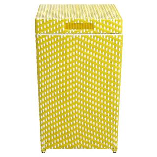 Furniture of America Limewood 120 Gal. Yellow and White Outdoor Trash Can (Set of 2) IDF-OA1863YW-2P