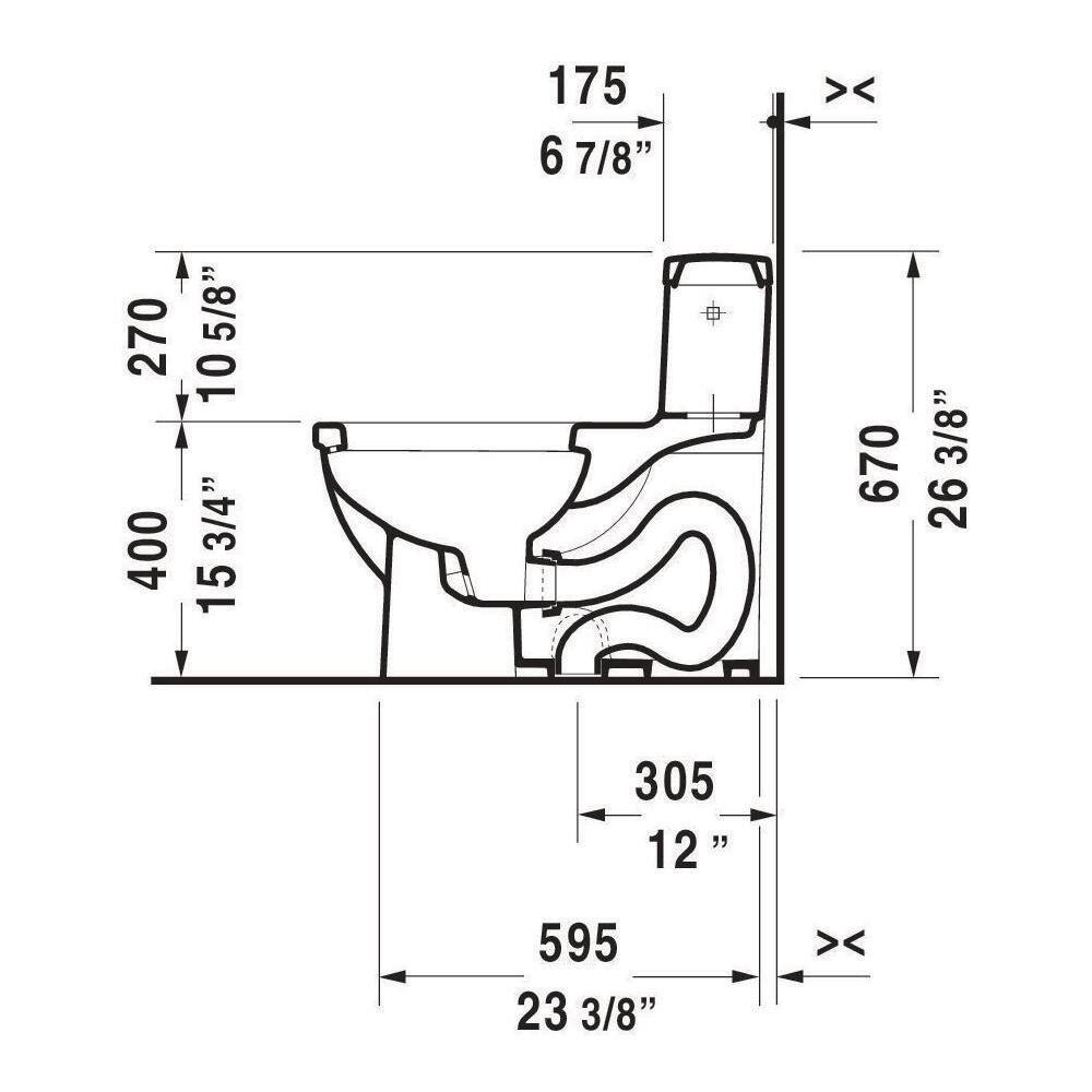 Duravit Starck 3 1-Piece 1.28 GPF Single Flush Elongated Toilet in White Seat Not Included 2120510001