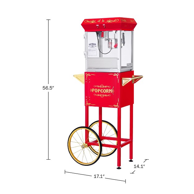 Great Northern Popcorn 6 Oz Foundation Popcorn Machine With Cart Red