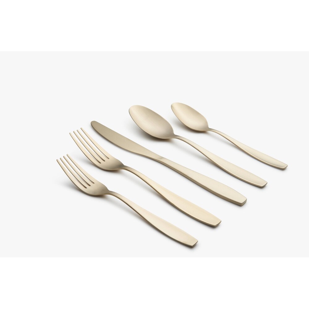 January Champagne Satin 20 Piece Flatware Set