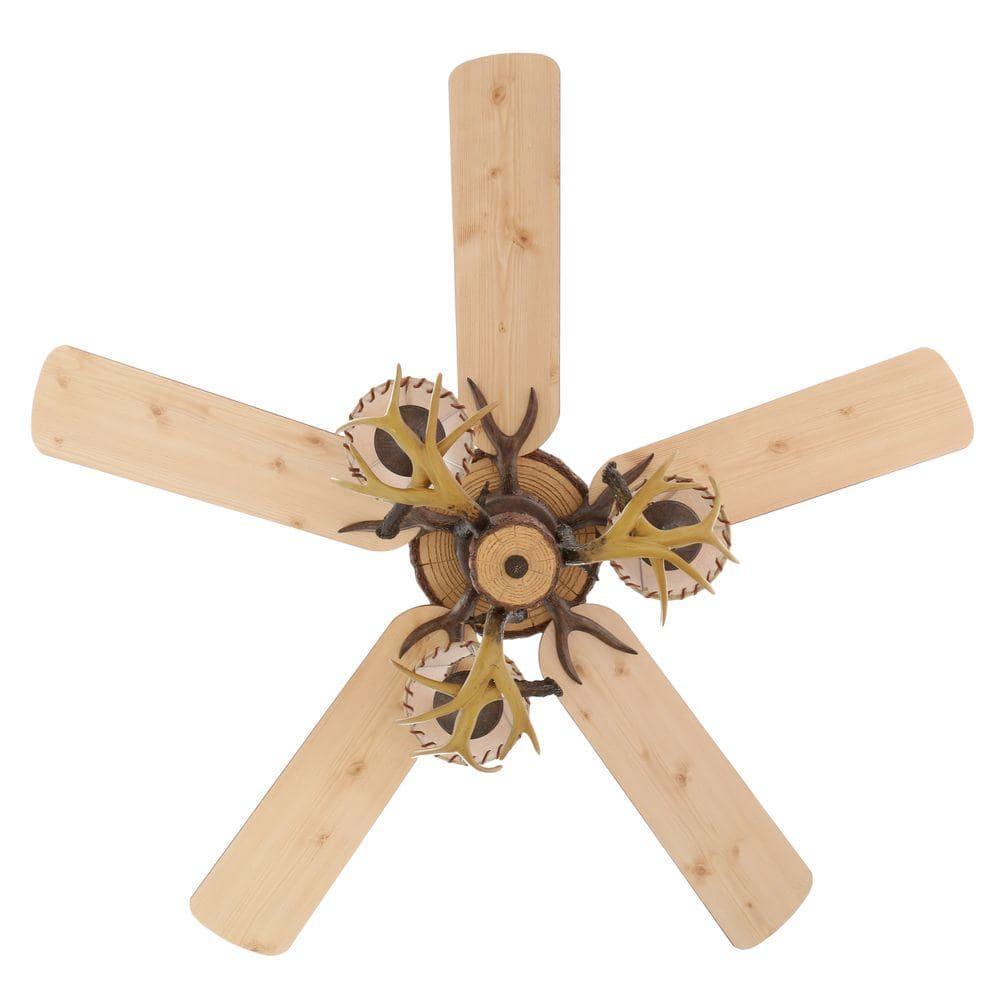 Hampton Bay Lodge 52 in LED Nutmeg Ceiling Fan with Light and Remote Control