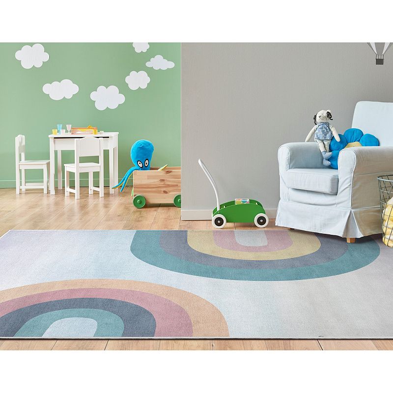 Well Woven Kids Rugs Kaleidoscope Rainbow Pastel Area Rug