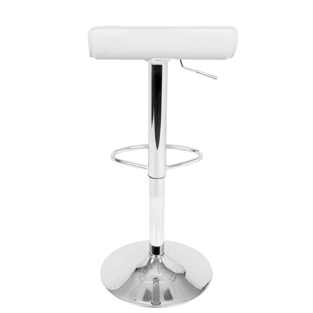 Lumisource Ale White Adjustable Height Bar Stool (Set of 2) BS-ALE W2