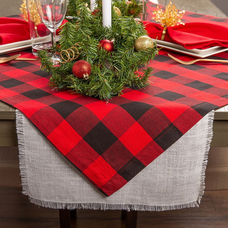 Red and Black Buffalo Checkered Pattern Rectangular Tablecloth 60 x 120