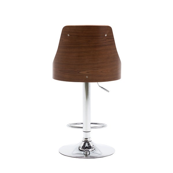 Porthos Home Trey Bar Stool， PU Leather， Chrome Base