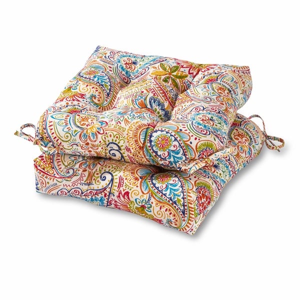 Zaragosa 20-inch Paisley Patio Chair Cushion (Set of 2) by Havenside Home - 20l x 20w