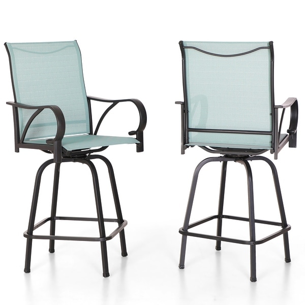 MAISON ARTS 3/5Piece Patio Swivel High Back Bar Stools Set