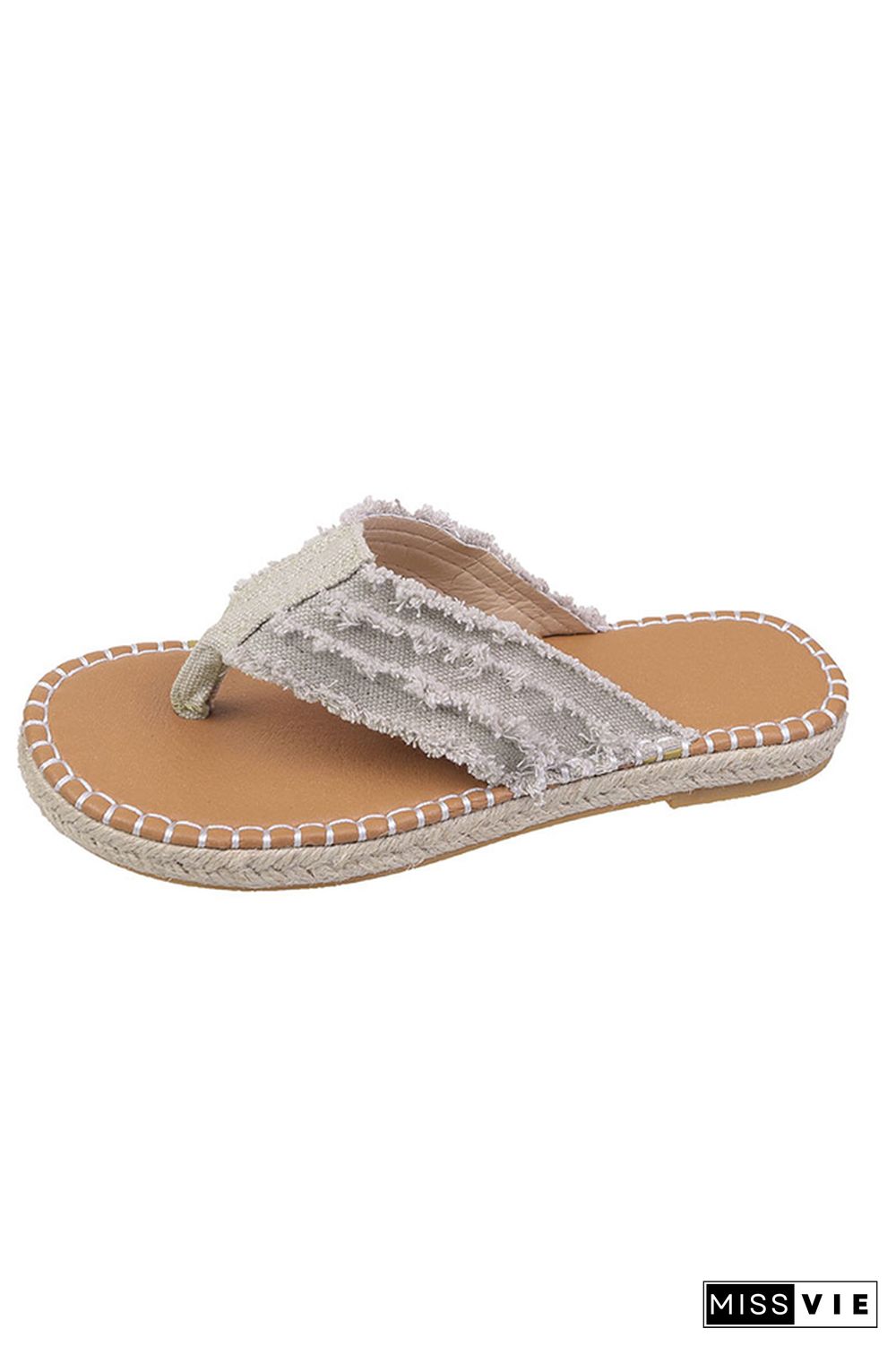 Straw Canvas Flip-flop Sandals Wholesale