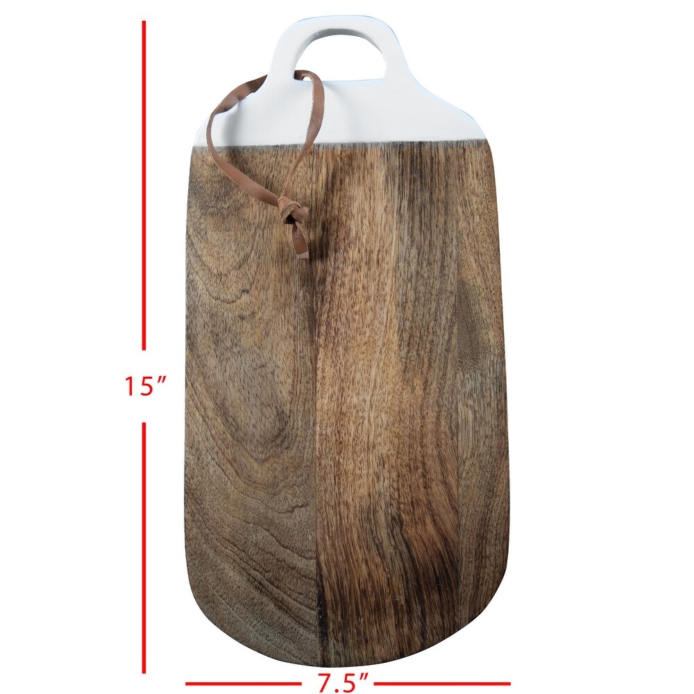 Foreside Home   Garden Large White Wood Kitchen Serving Cutting Board