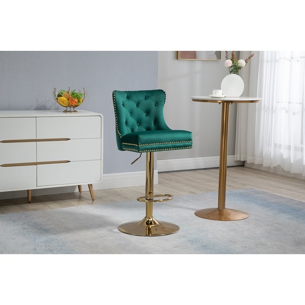 Modern Swivel Barstools Adjustable Height Bar Chairs with Footrest