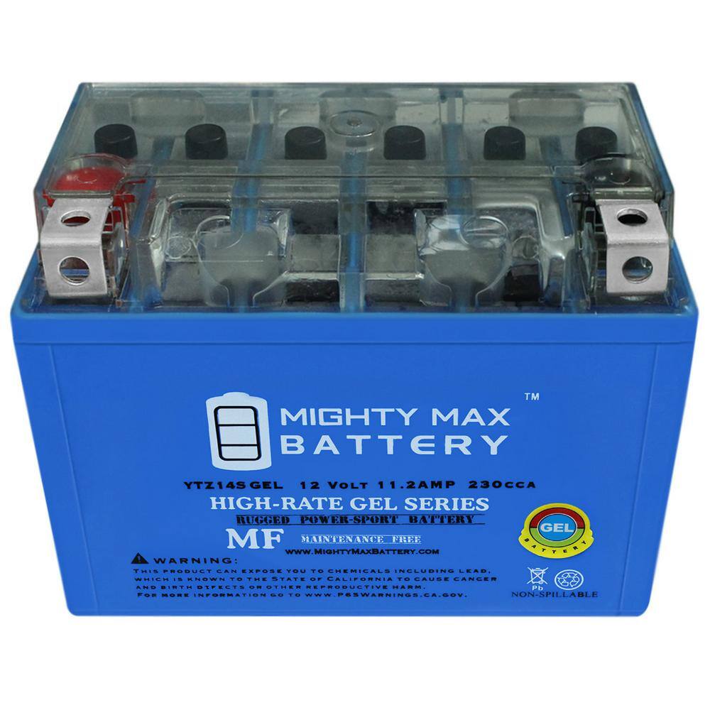 MIGHTY MAX BATTERY 12-Volt 11.2 Ah 230 CCA GEL Rechargeable Sealed Lead Acid (SLA) Powersports Battery YTZ14SGEL