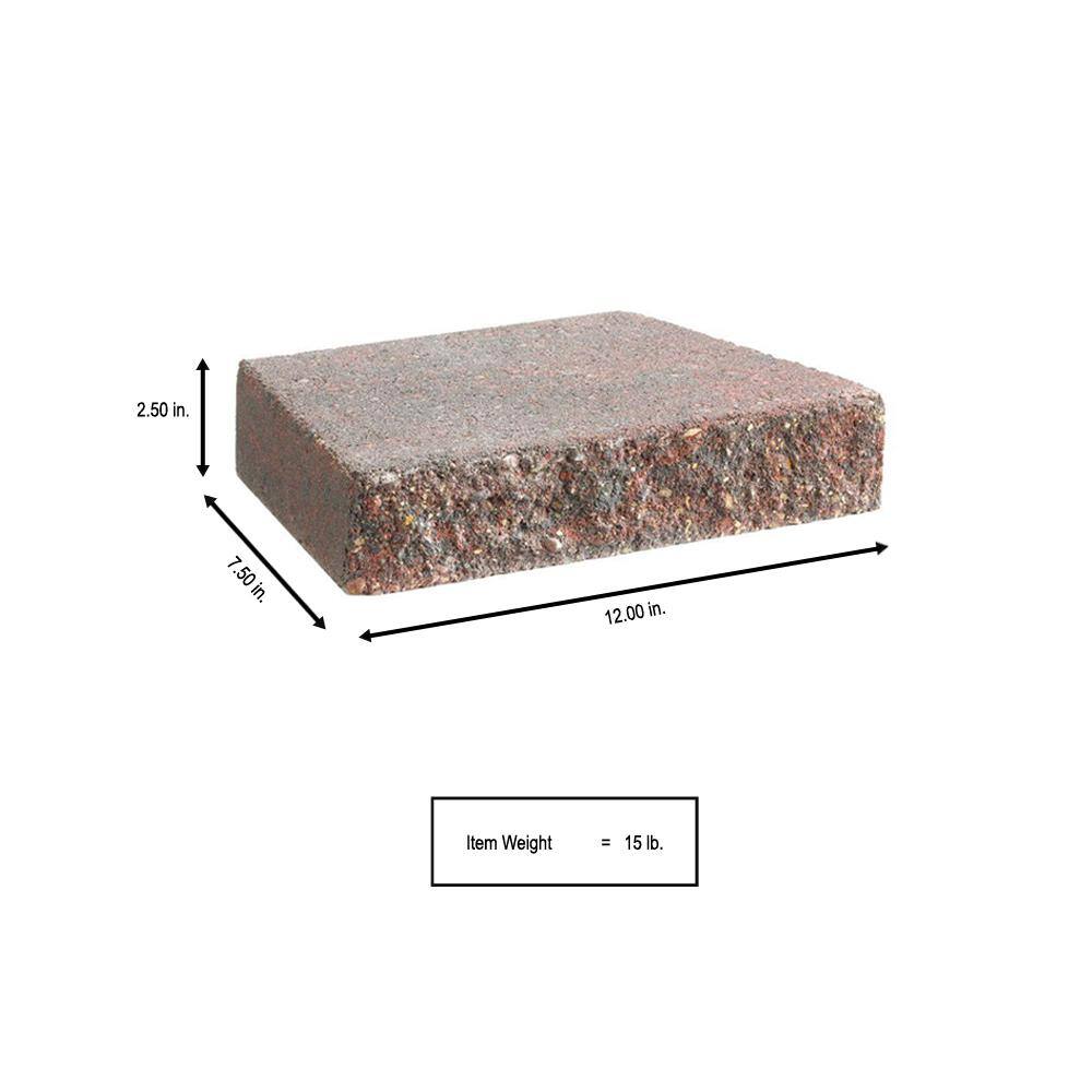 Anchor 2.5 in. x 12 in. x 7.5 in. RedCharcoal Concrete Retaining Wall Cap (128- Piece Pallet) 16057186