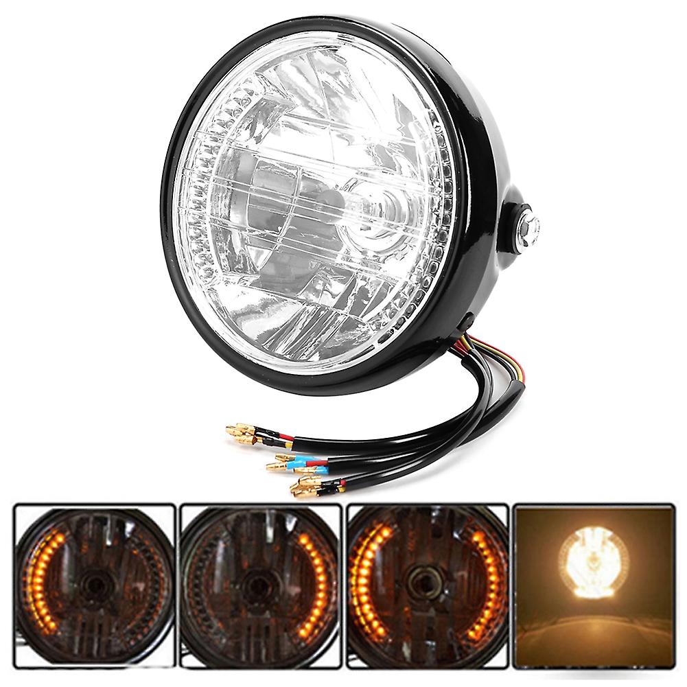 7'' H4 Motorcycle Headlight Flasher Led Front Turn Signal Light Lamp