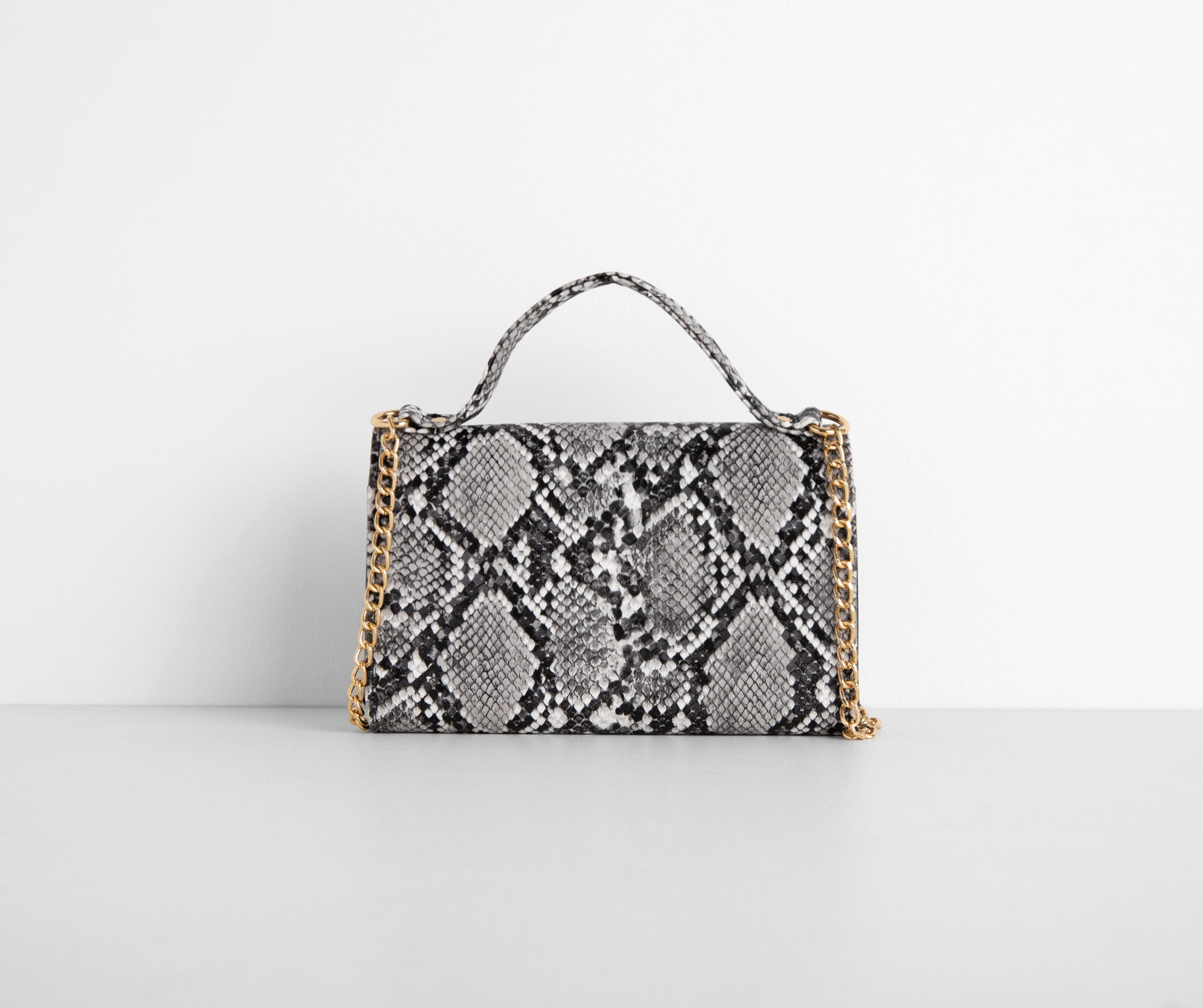 Snake Print Cross-Body Wallet