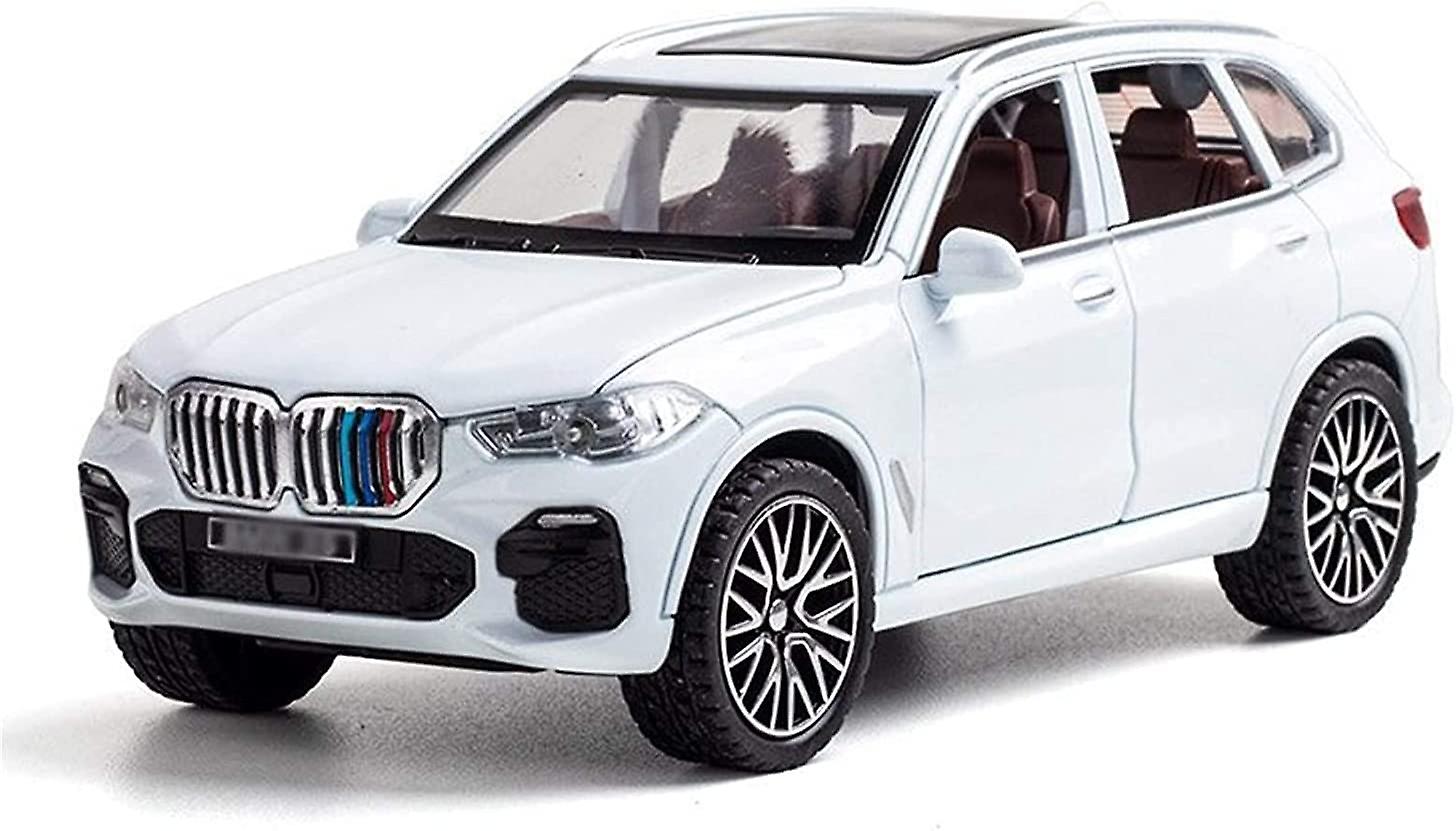 1/32 Scale Diecast Model For Bmw X5 Suv Model Toy Car Simulation Sound Light Pull Back Door Open Toys Vehicle (color : White)