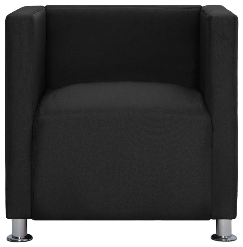 vidaXL Armchair Upholstered Accent Lounge Chair Sofa for Office Black Fabric   Contemporary   Armchairs And Accent Chairs   by vidaXL LLC  Houzz