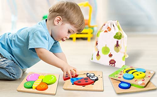 SKYFIELD Wooden Animal Puzzles Toddlers Educational Toys