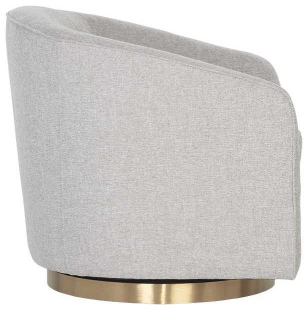 Hazel Swivel Lounge Chair  Gold  Belfast Heather Gray   Transitional   Armchairs And Accent Chairs   by Sunpan Modern Home  Houzz