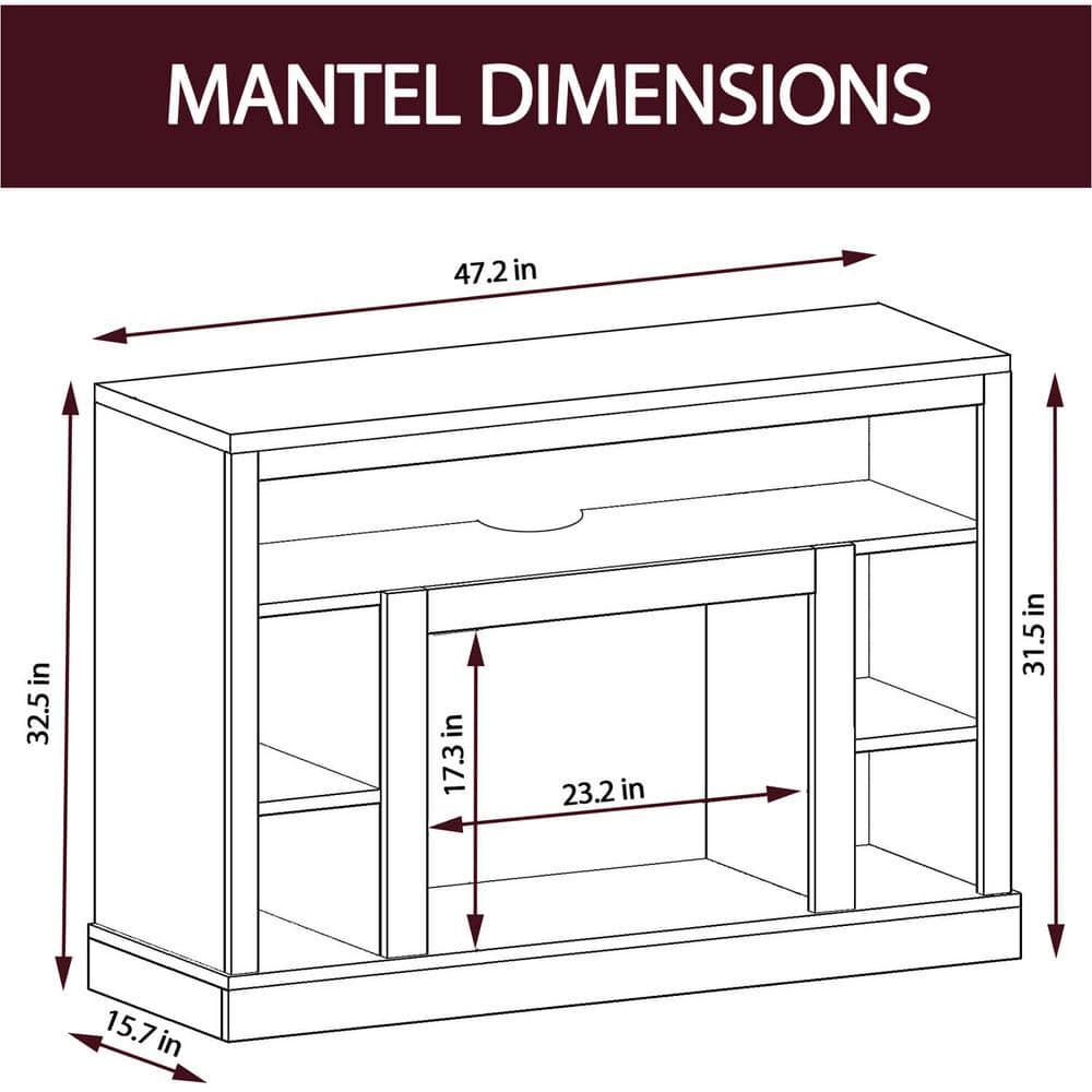 Cambridge Seville 47 in Electric Fireplace Heater TV Stand in Walnut with Enhanced Log Display and Remote Control