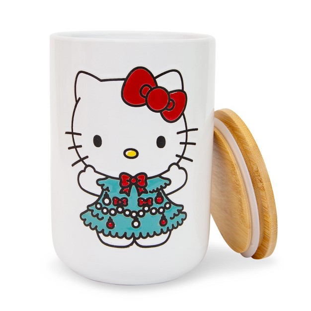 Silver Buffalo Sanrio Hello Kitty Holiday 6 inch Ceramic Snack Jar