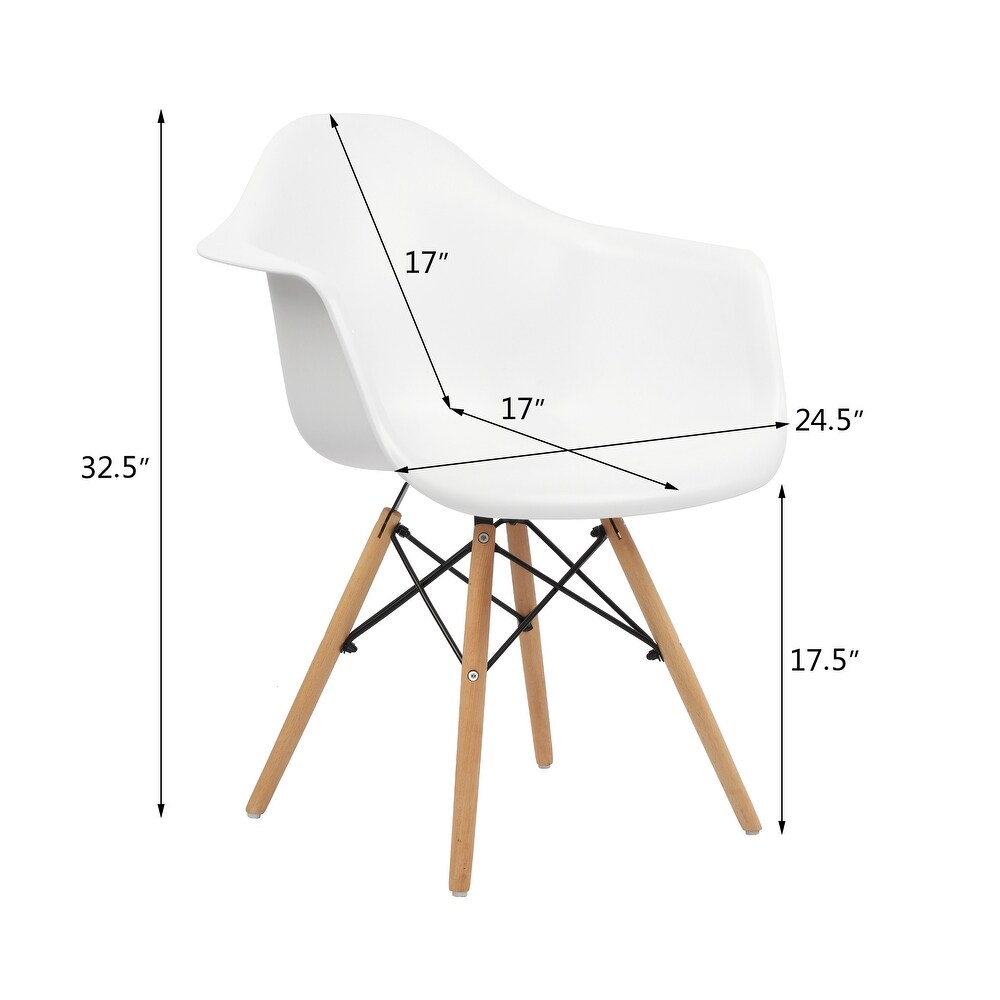 Mid century Modern Plastic Seat Tulip Dining Chairs with Wood Legs Set of 4