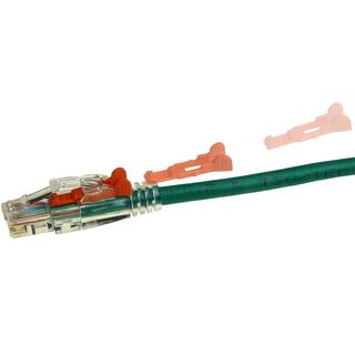 NTW 7 ft. Lockable CAT6 Patented net-Lock Network RJ45 Patch Cable and Snagless Green NL-U6K-007GN