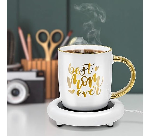 Galvanox Soho Electric Ceramic 12oz Coffee Mug With Warmer Best Mom Makes Great Gift