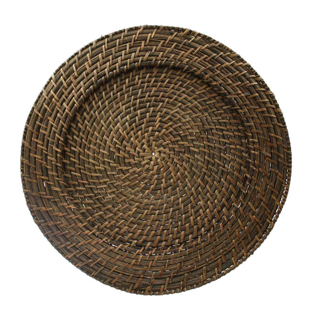 ChargeIt by Jay 13 in. D Round Rattan Charger (Set of 4) 1660149J