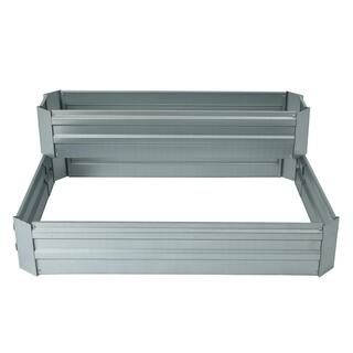 LuxenHome 2-Tier Galvanized Metal Raised Garden Bed WHPL1274