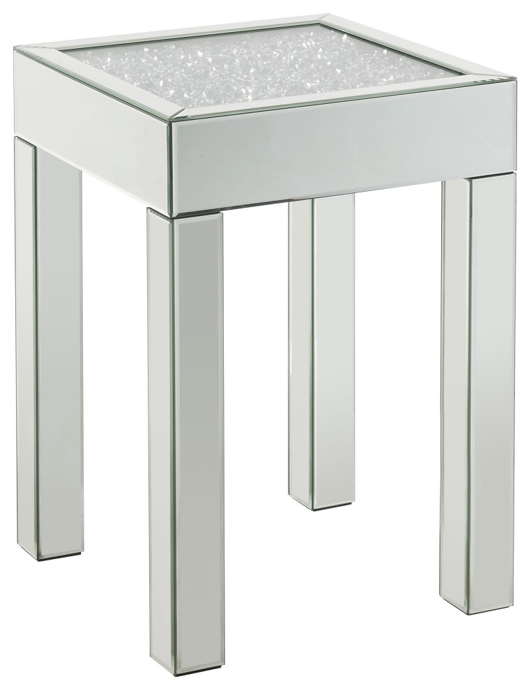 End Table  Mirrored and Faux Diamonds   Contemporary   Side Tables And End Tables   by Acme Furniture  Houzz