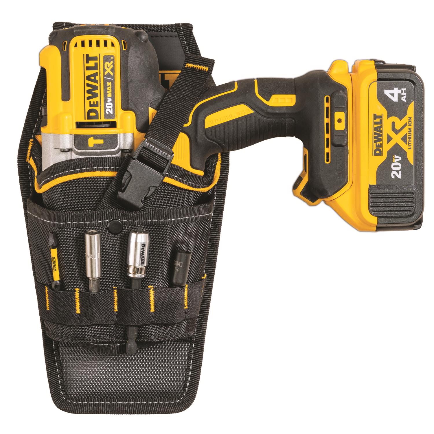 DW 13 pocket Ballistic Nylon Professional Drill Holster Black/Yellow