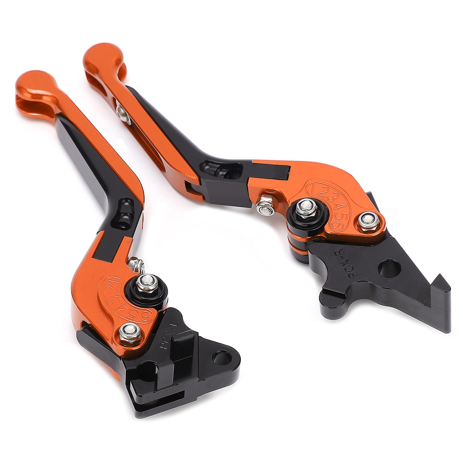 Pair Motorbike Brake Clutch Levers Cnc Aluminum Alloy Replacement For Pcx 125/150 (drum Brake Version) All Yearorange