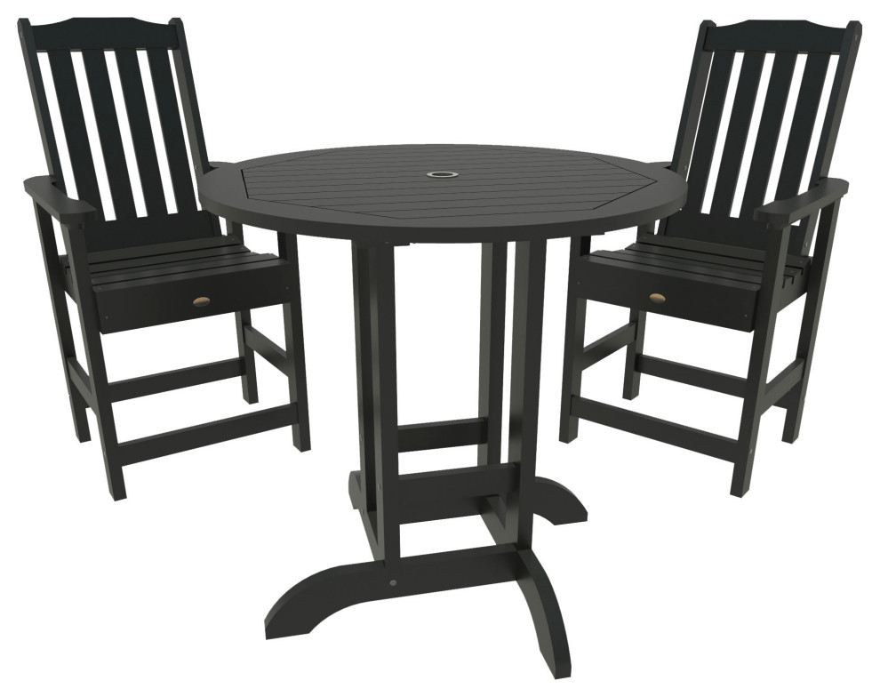 Lehigh 3 Piece Round Counter Height Dining Set   Transitional   Outdoor Pub And Bistro Sets   by highwood  Houzz