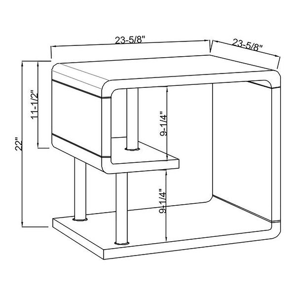 1-shelf High Gloss Side Table