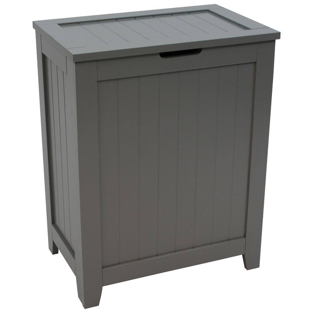 Redmon Contemporary Country Gray Hamper with Wainscot Panels 5220GY