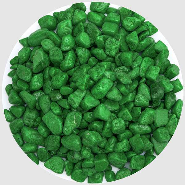 Aquarium Pebbles (Green, Small) - 1 kg