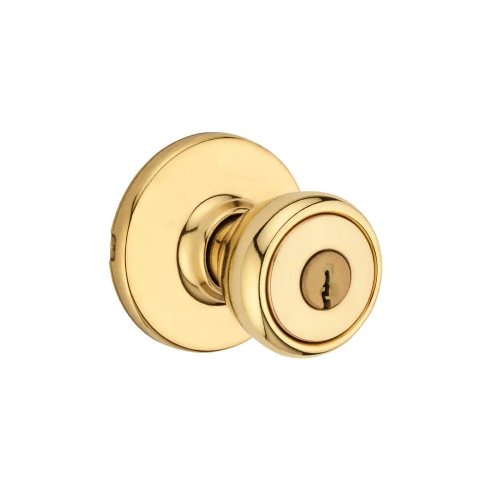 Polished Brass Security Keyed Entry Exterior Tylo Lockset Knob ;