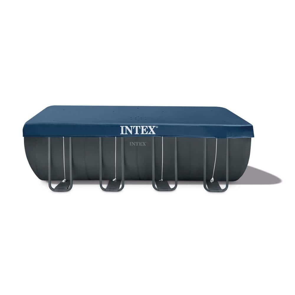 INTEX 18 ft. x 9 ft. x 53 in. Rectangular Above Ground Pool with Cover, Cooler, and Float (2-Pack) 26355EH + 29026E + 58821EP + 2 x 58868EP