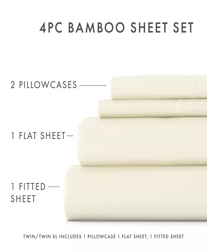 ienjoy Home Home Collection 4 Piece Rayon from Bamboo Bed Sheet Set， Twin