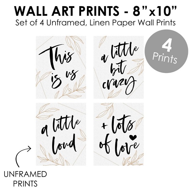 Big Dot Of Happiness This Is Us Unframed Family And Living Room Linen Paper Wall Art Set Of 4 Artisms 8 X 10 Inches