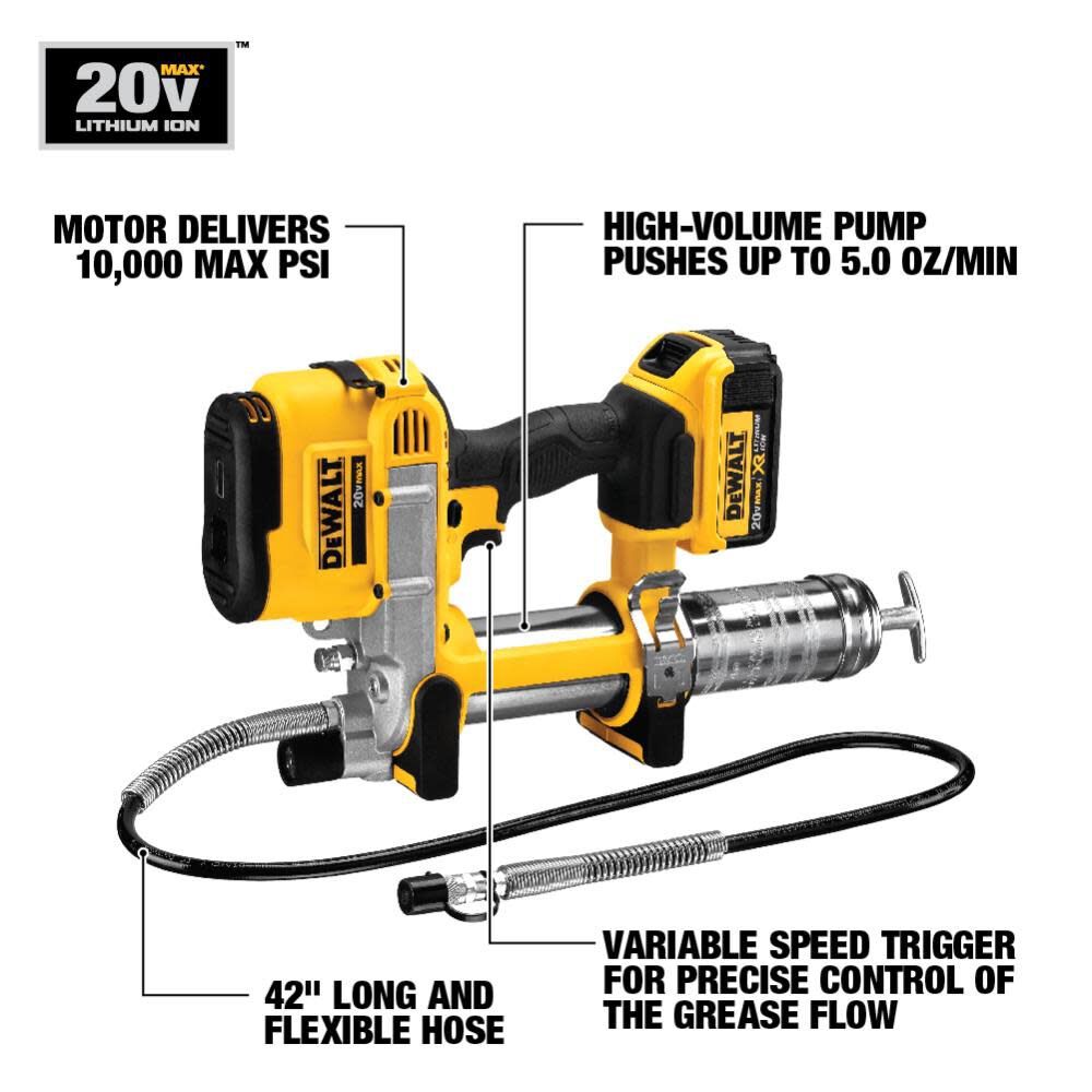 DEWALT 20V MAX Lithium Ion Grease Gun DCGG571M1 from DEWALT