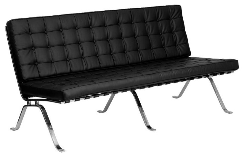 HERCULES Flash Series Black Leathersoft Sofa With Curved Legs   Contemporary   Sofas   by First of a Kind USA Inc  Houzz