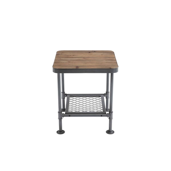 Boraam Newport Grey and Natural End Table