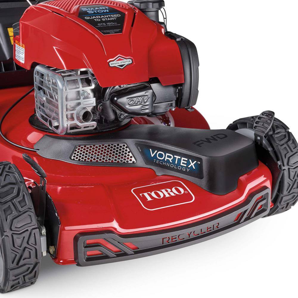 Toro 22 in. Recycler SmartStow Briggs  Stratton High Wheel FWD Gas Walk Behind Self Propelled Lawn Mower 21445