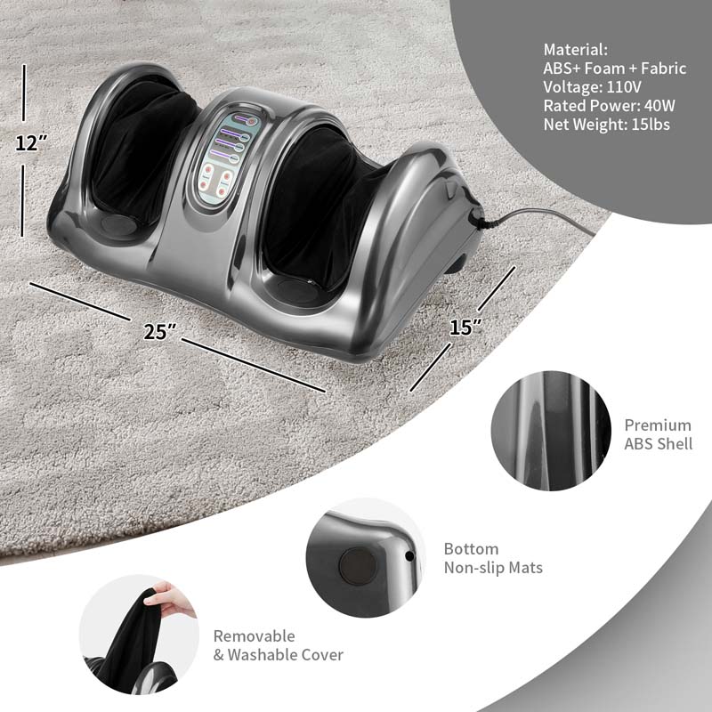 Electric Shiatsu Foot Massager with High-Intensity Rollers, Machine Massage for Feet Leg Calf Ankle, Nerve Pain Therapy