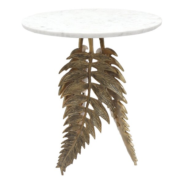 Neruda Marble Side Table White and Gold