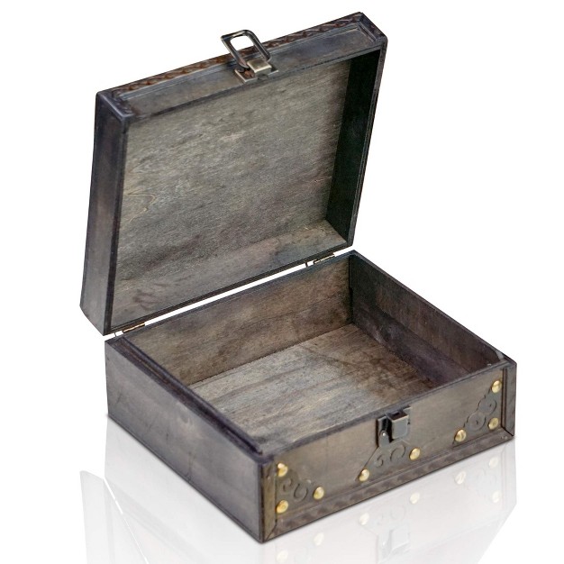 Wooden Durable Wooden Treasure Chest With Lock