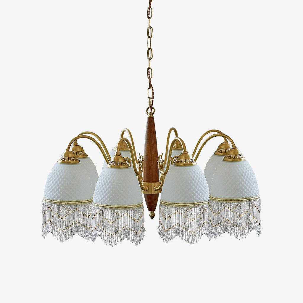 Mesh Tassel Glass Chandelier