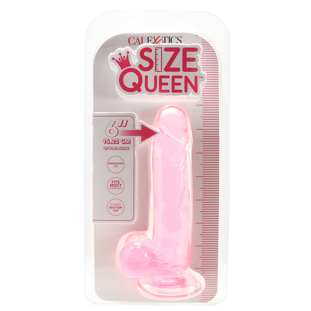 Size Queen 6 Inch Jelly Dildo in Pink